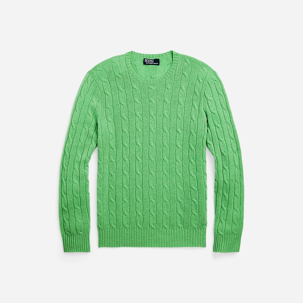 The Iconic Cable-Knit Cashmere Jumper - Honeydew Green