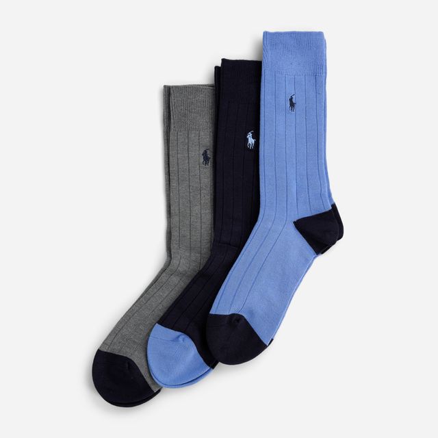 3-Pack Soft Touch Rib Sock - Blue/Grey/Navy