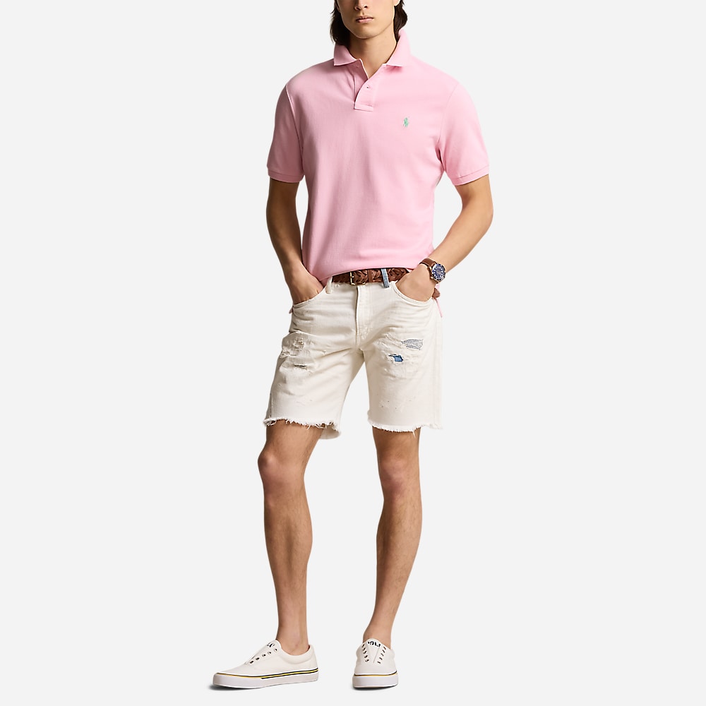 Custom Slim Fit Mesh Polo Shirt - Garden Pink
