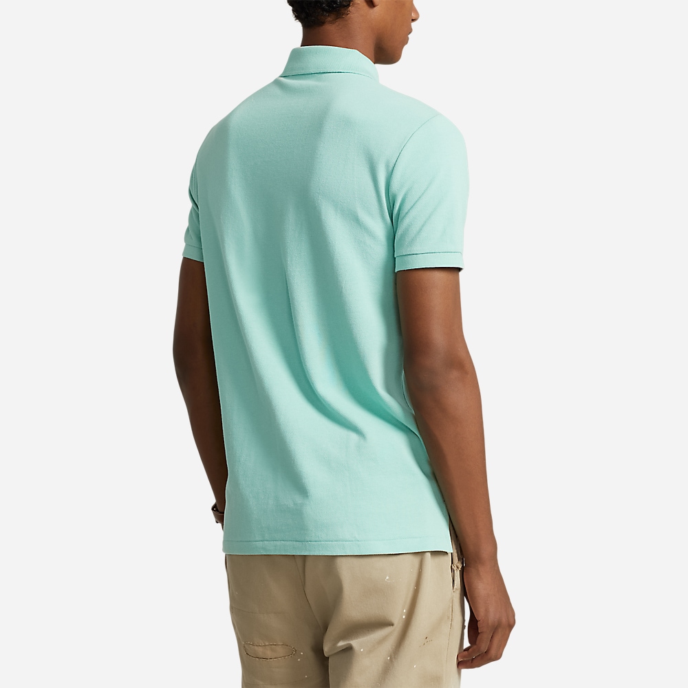 Custom Slim Fit Mesh Polo Shirt - Celadon