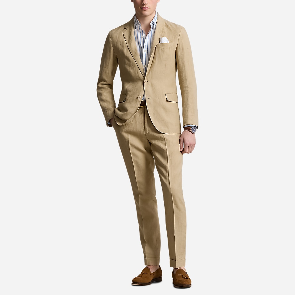 Linen Suit Trouser - Coastal Beige
