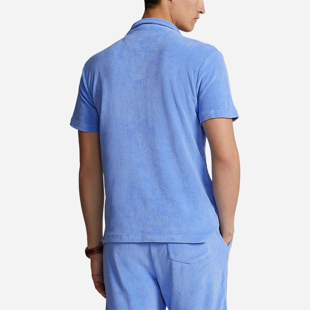 Custom Slim Fit Terry Polo Shirt - Harbor Island Blue