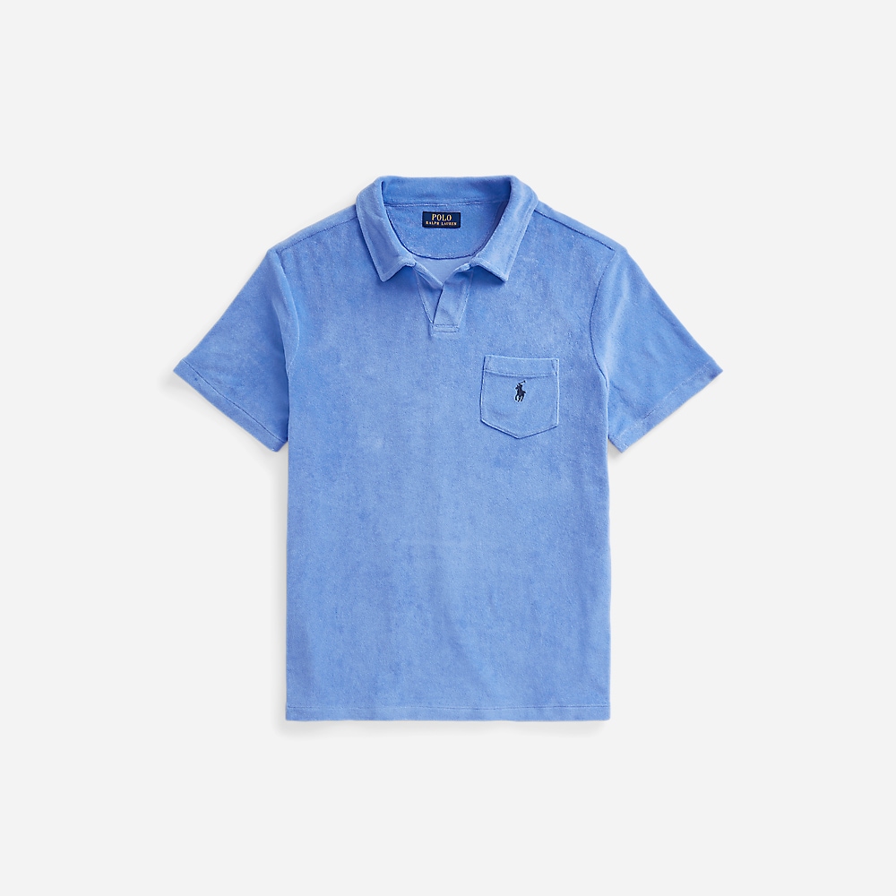 Custom Slim Fit Terry Polo Shirt - Harbor Island Blue