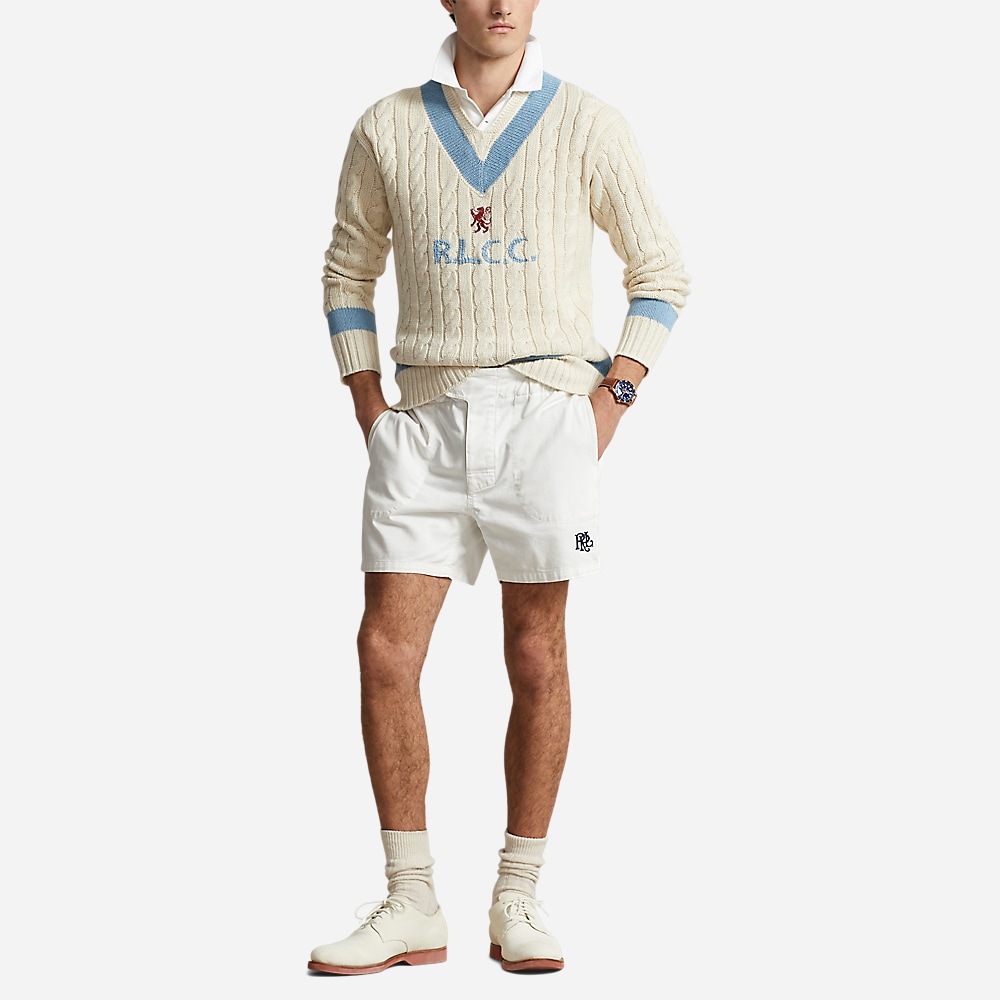 Embroidered Cotton-Blend Cricket Sweater - Parchment Cream Combo