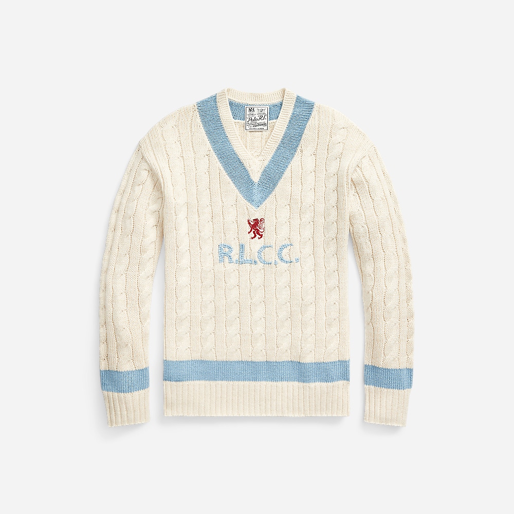 Embroidered Cotton-Blend Cricket Sweater - Parchment Cream Combo