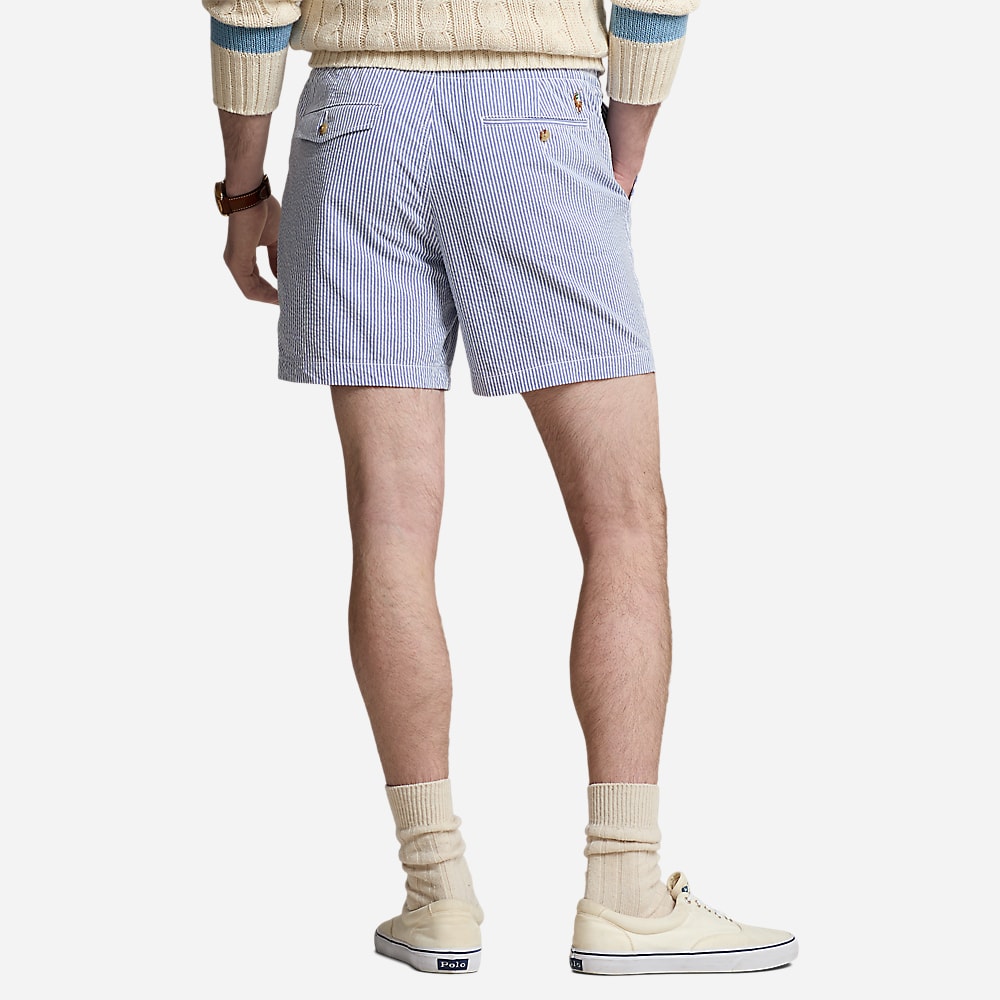 Polo Prepster Seersucker Short - Blue Seersucker W/Gthc P Emb