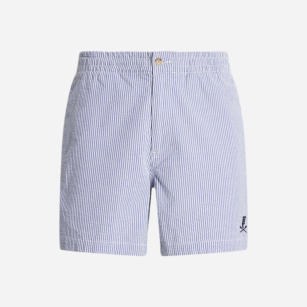 Polo Prepster Seersucker Short - Blue Seersucker W/Gthc P Emb