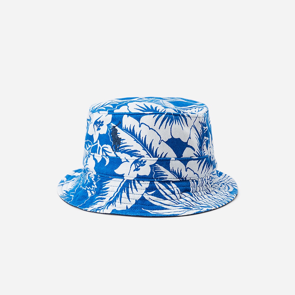 Cotton-Blend Terry Bucket Hat - Monotone Tropical