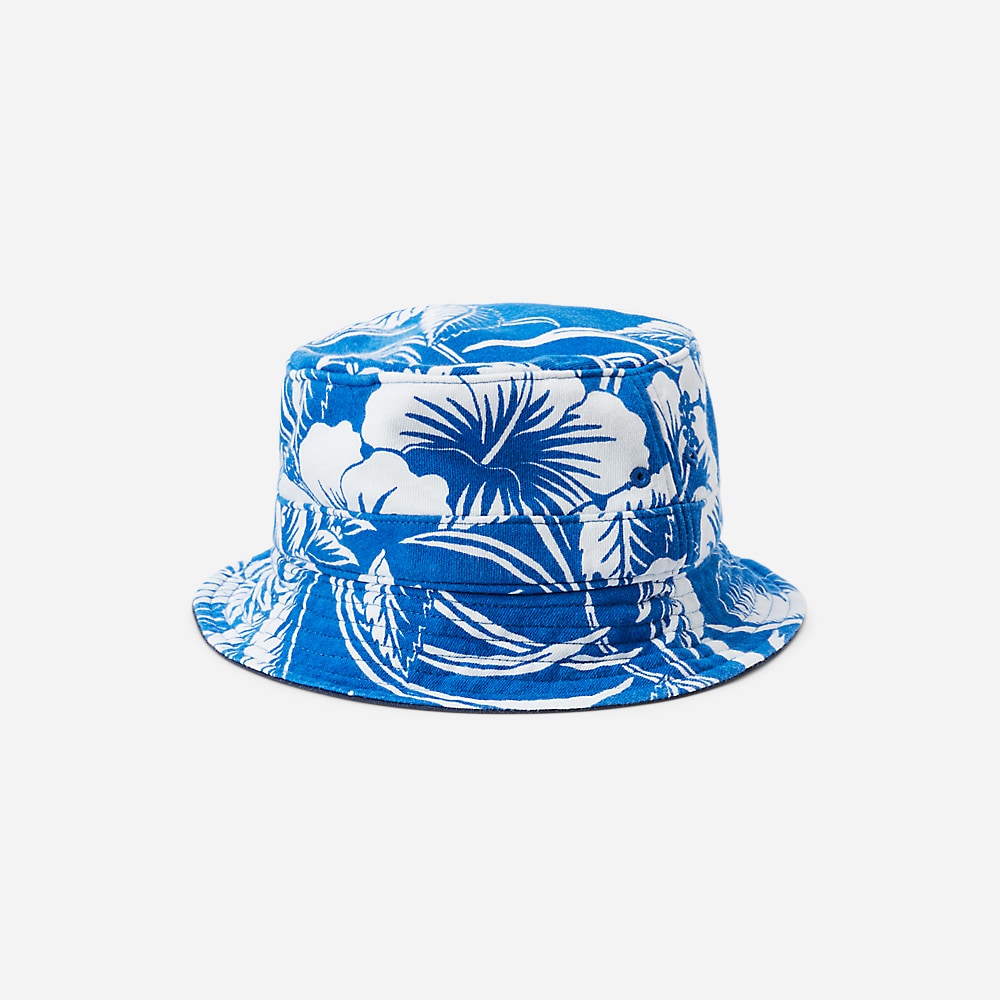 Cotton-Blend Terry Bucket Hat - Monotone Tropical