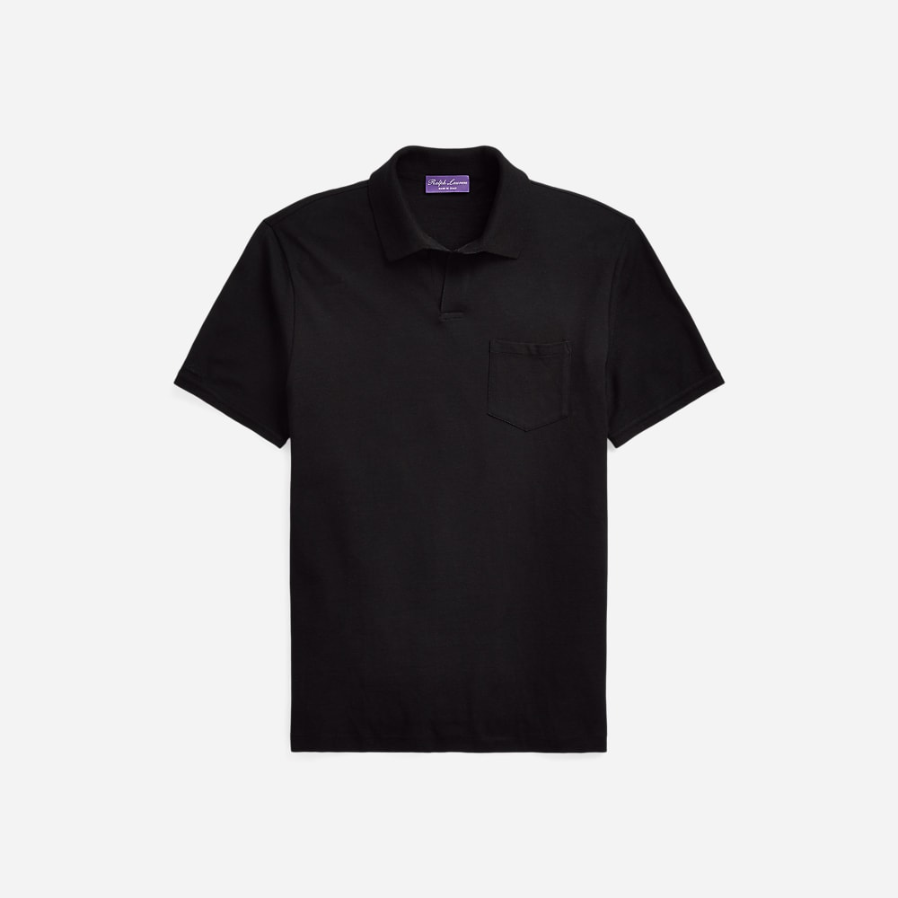 Custom Slim Fit Cotton-Blend Polo Shirt - Classic Black