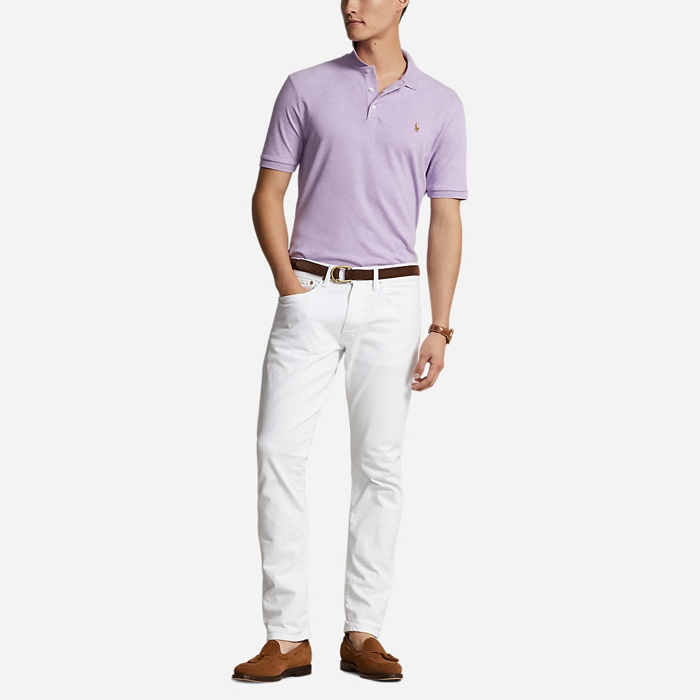 Custom Slim Fit Soft Cotton Polo Shirt - Pastel Purple Heather
