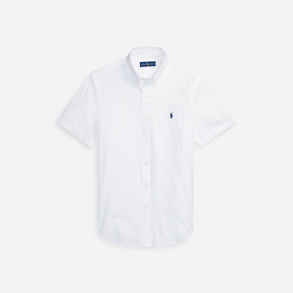 Custom Fit Stretch Poplin Shirt - White