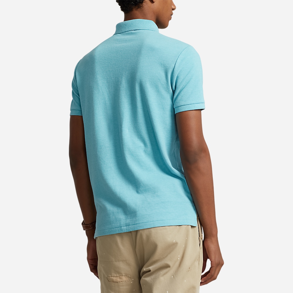 Custom Slim Fit Mesh Polo Shirt - Turquoise Nova Heather