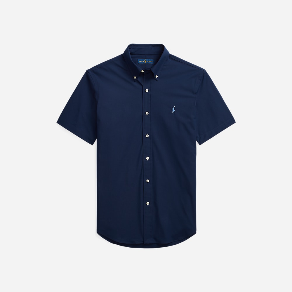 Custom Fit Stretch Poplin Shirt - Newport Navy