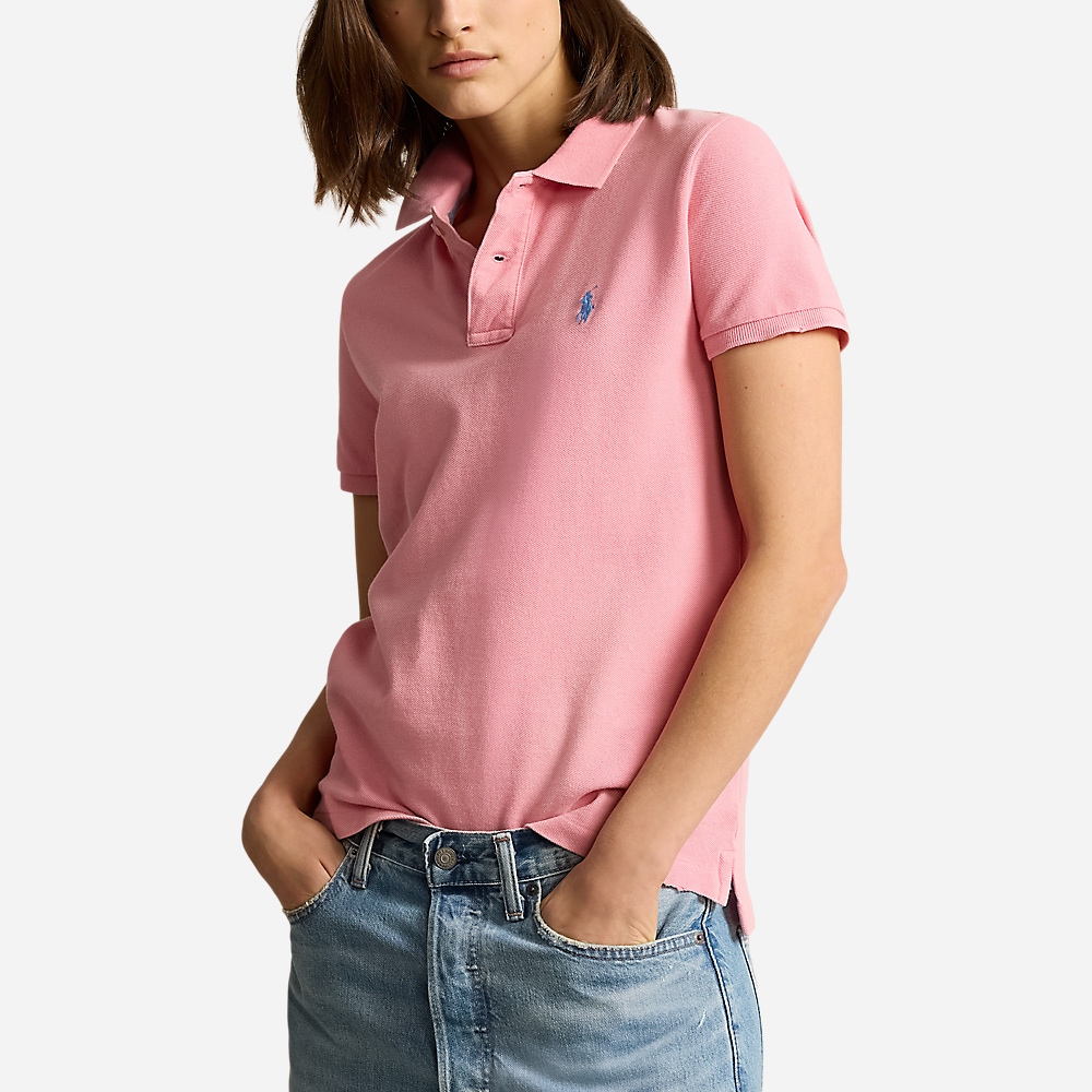 Classic Fit Mesh Polo Shirt - Ribbon Pink