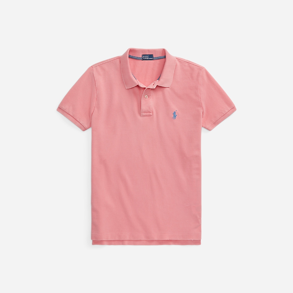 Classic Fit Mesh Polo Shirt - Ribbon Pink