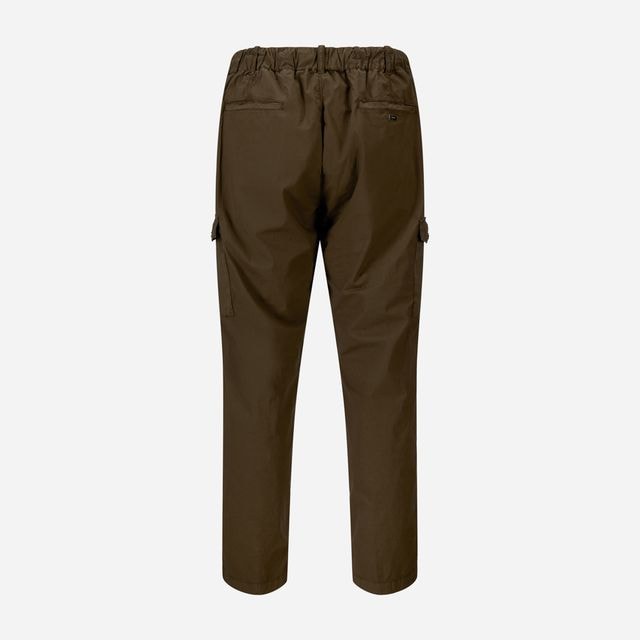Dyed Cotton Stretch Trousers - Olive