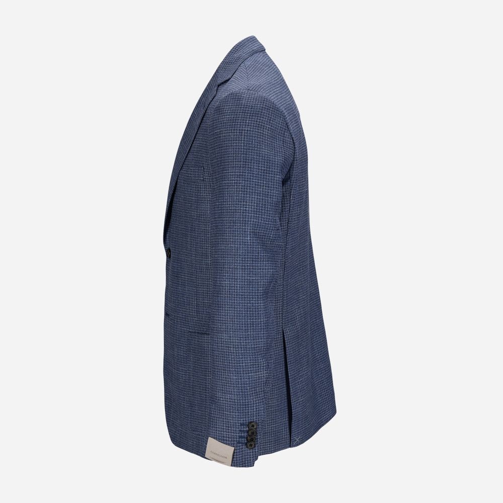 Jacket Wool Blend Dogtooth - Blue