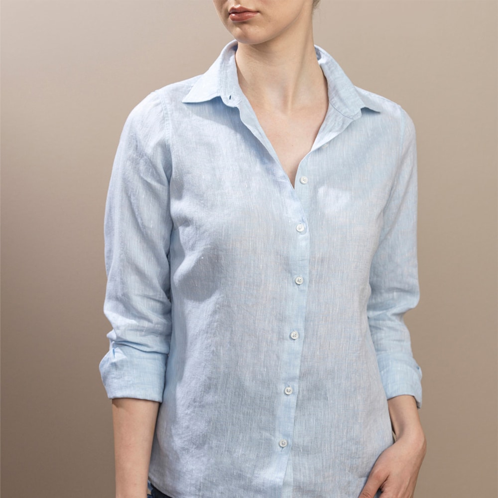 Sofie Linen Shirt - Light Blue