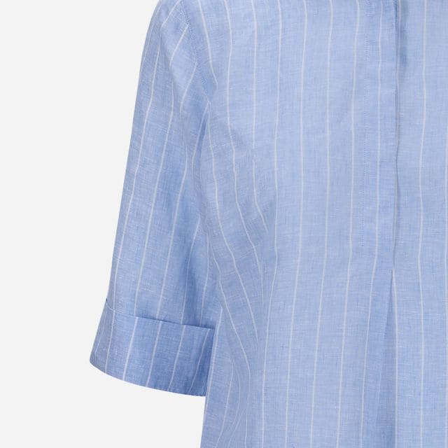 Stella Linen Shirt - Blue Stripes