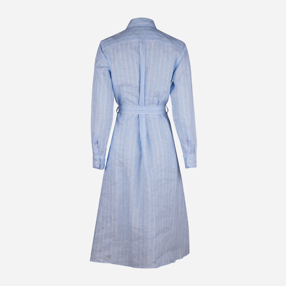 Happy Linen Dress - Blue Stripes