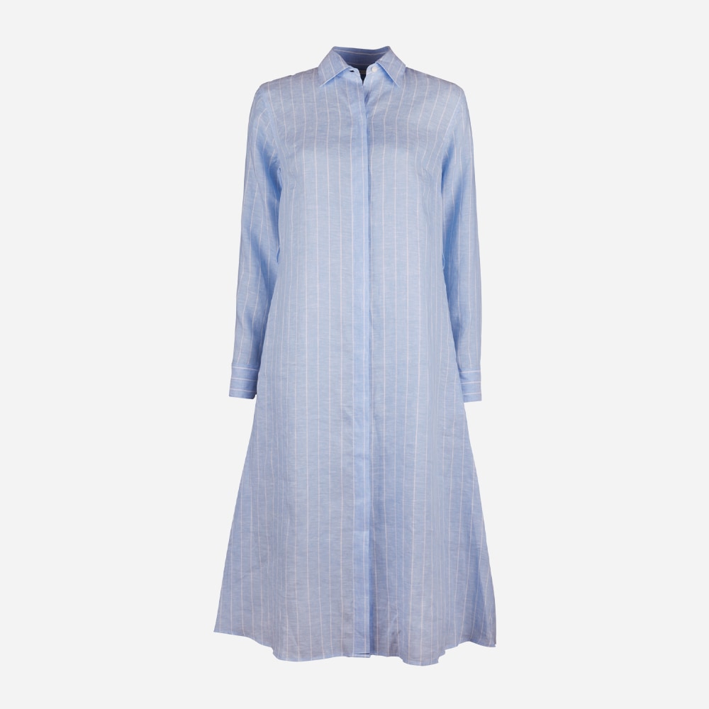 Happy Linen Dress - Blue Stripes