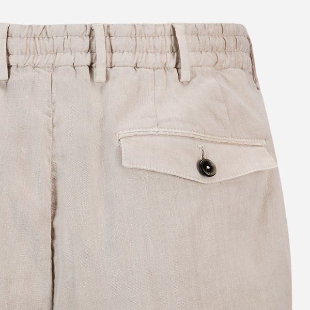 Jogger Linen-Cotton Shorts - Light Beige