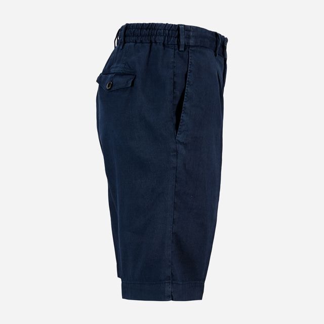 Jogger Linen-Cotton Shorts - Navy