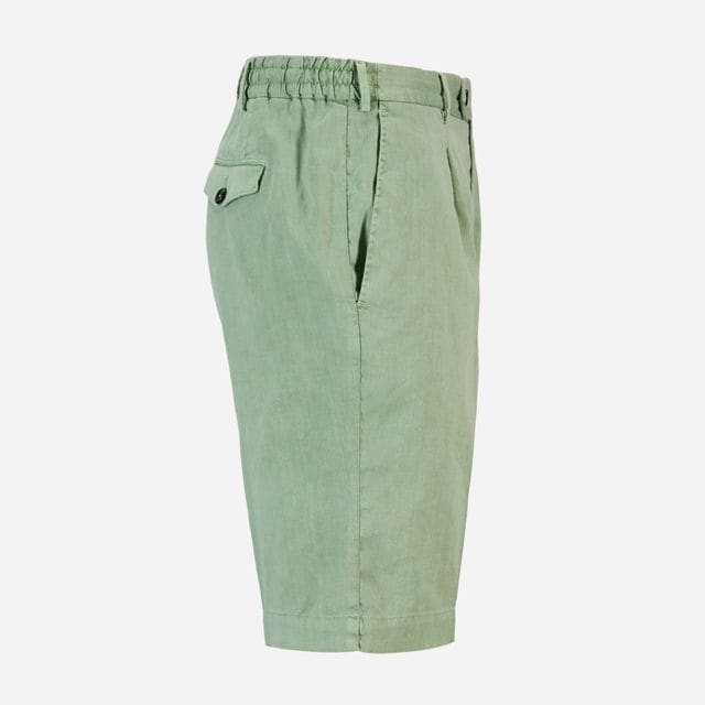 Jogger Linen-Cotton Shorts - Lime