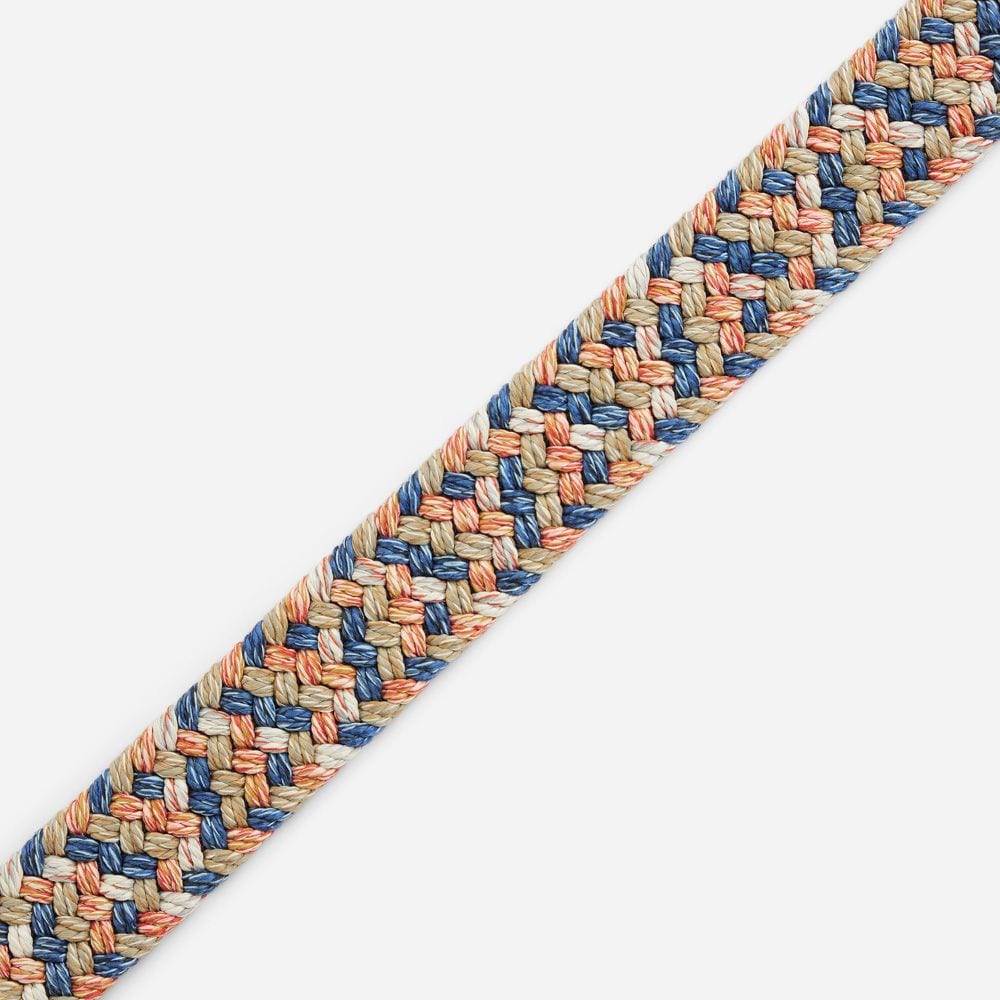 Elastic Linen Color Belt - Blue-Beige-Red