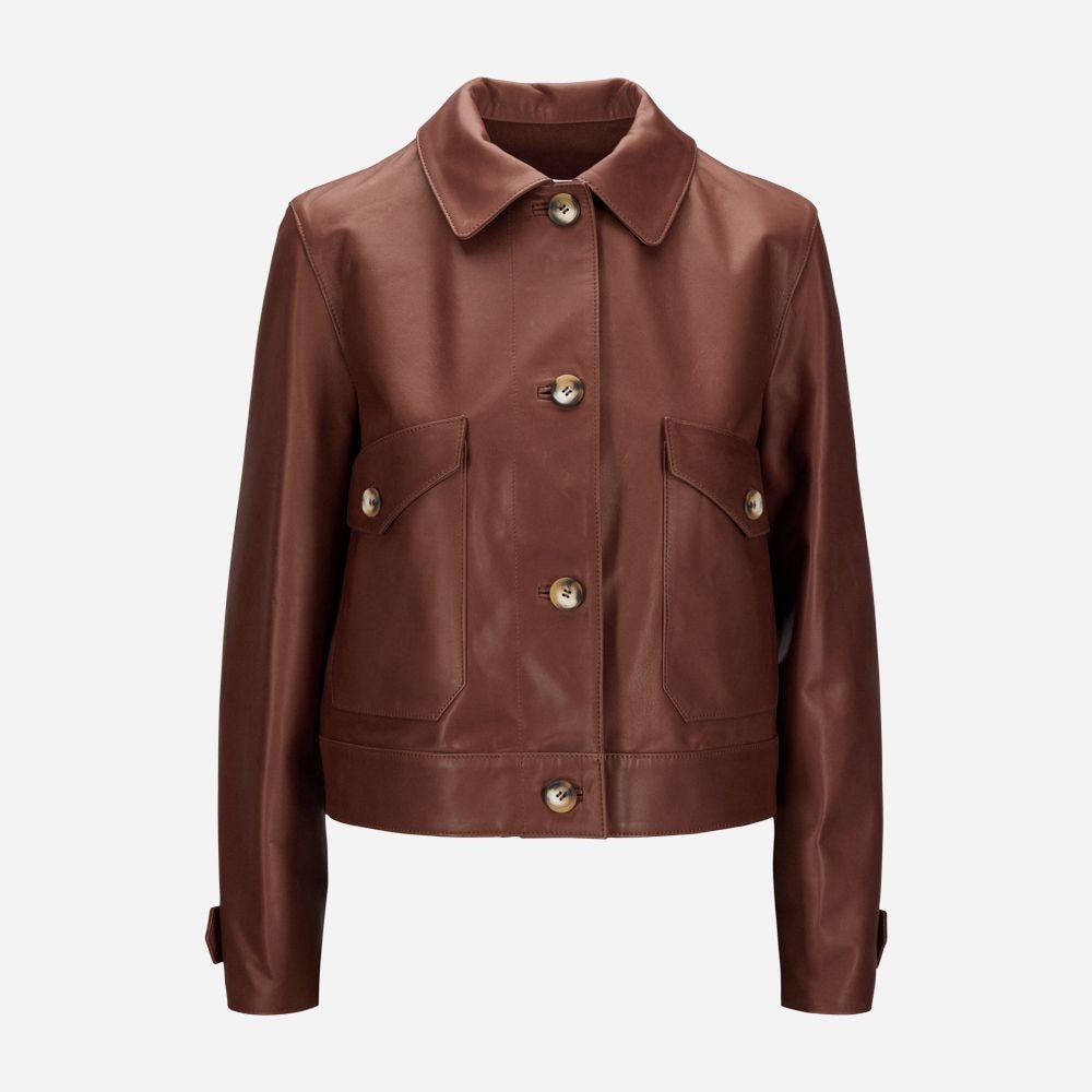 Barcelona Leather Jacket - Nappa Nut