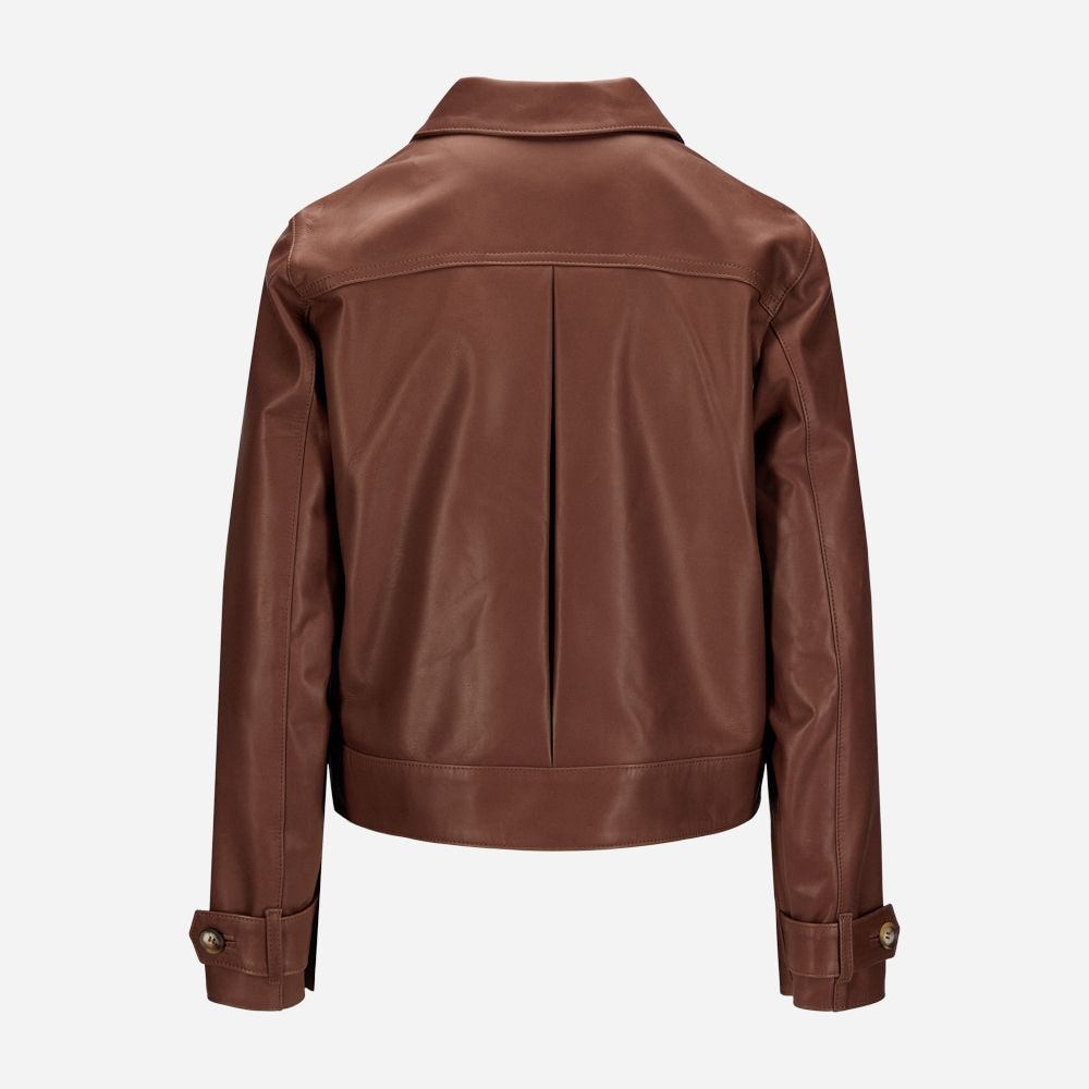 Barcelona Leather Jacket - Nappa Nut