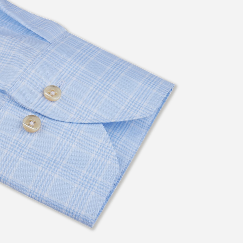 Fitted Body Twill Shirt - Blue Check