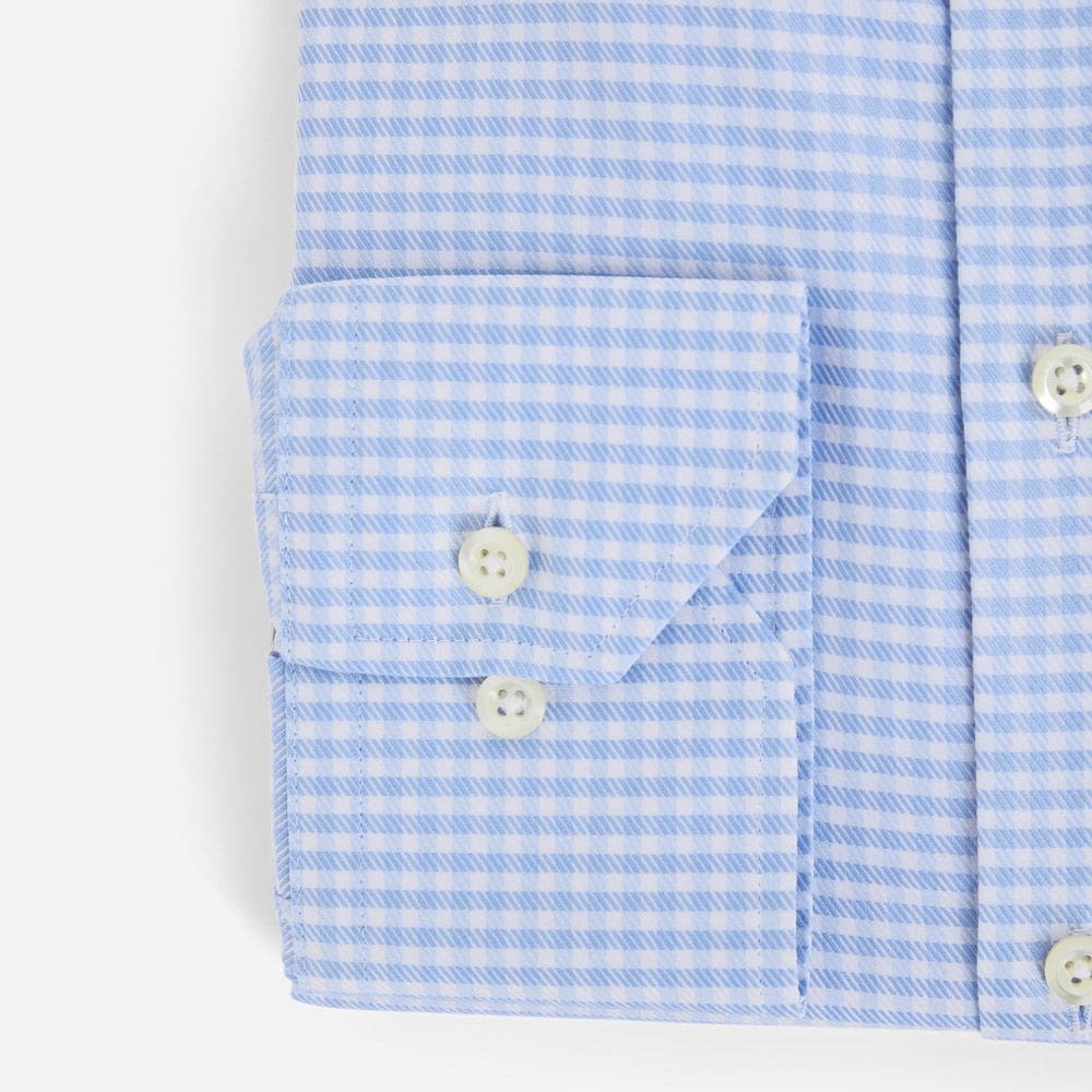 Fitted Body Shirt - Blue Dogtooth