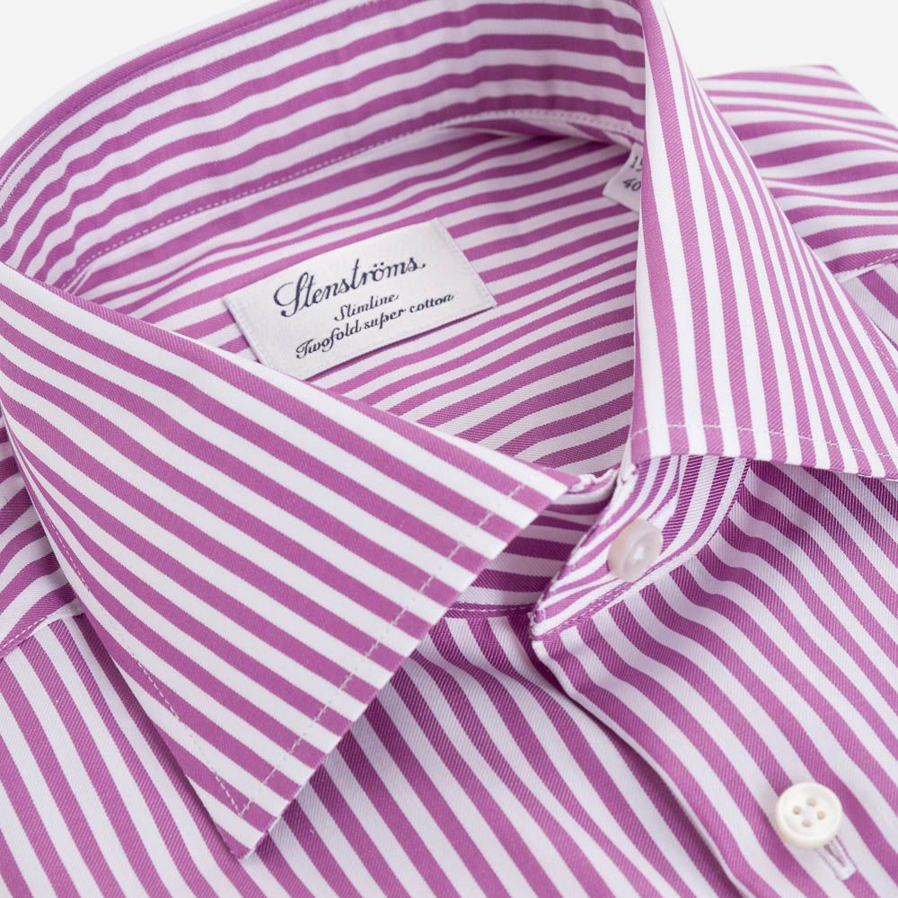 Fitted Body Shirt - Lilac Stripes