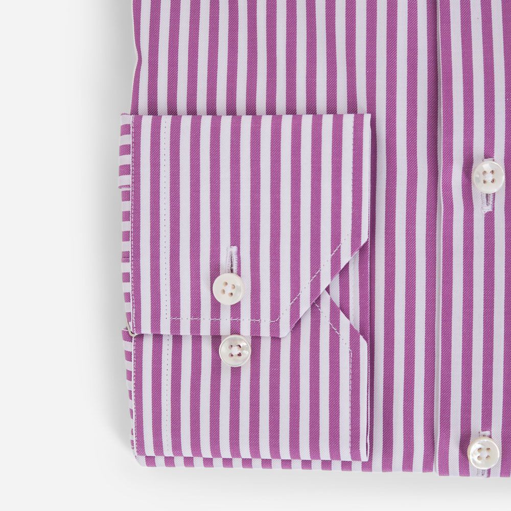 Fitted Body Shirt - Lilac Stripes