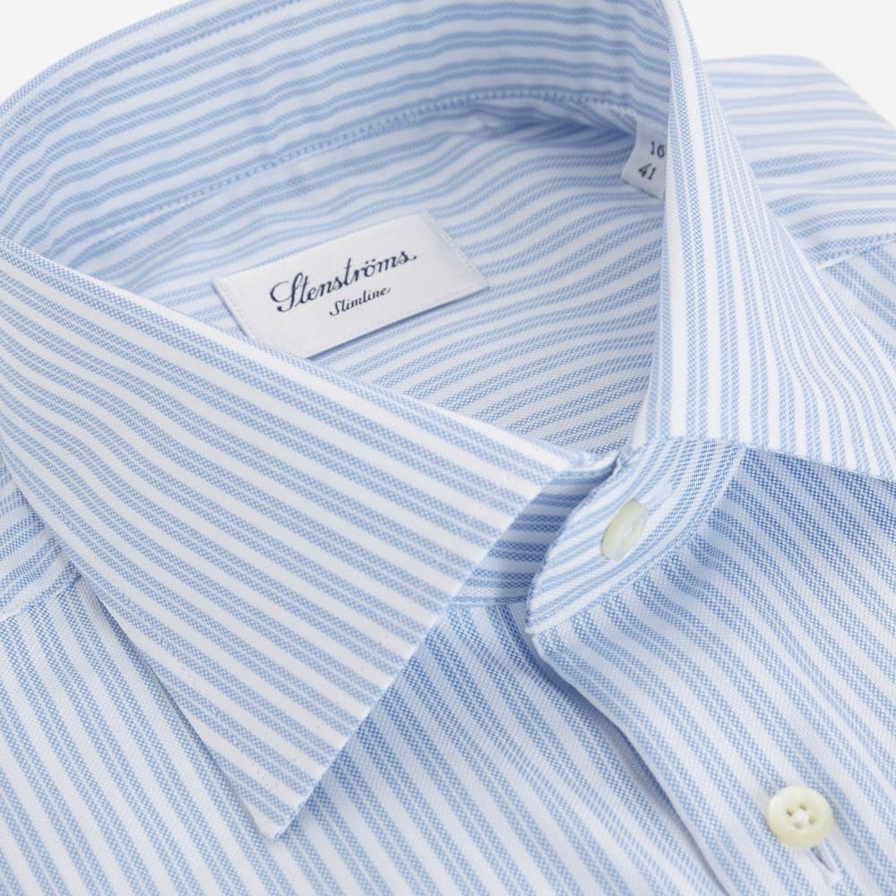 Slimline Shirt - White-Blue Stripes