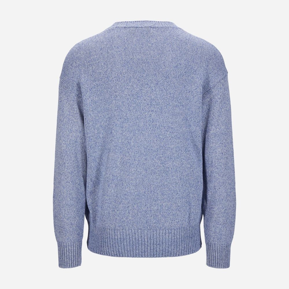 Crew Neck Sweater Cotton - Blue Melange