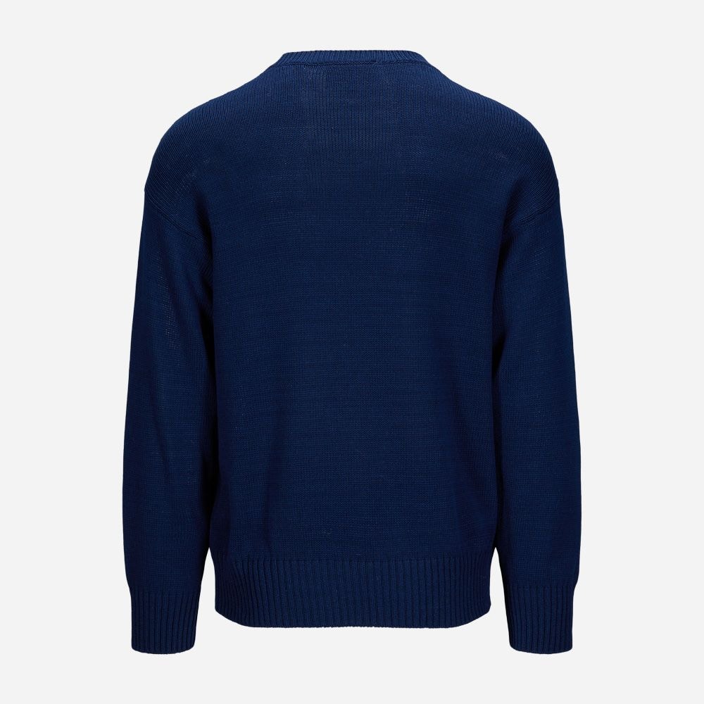 Crew Neck Sweater Cotton - Blue