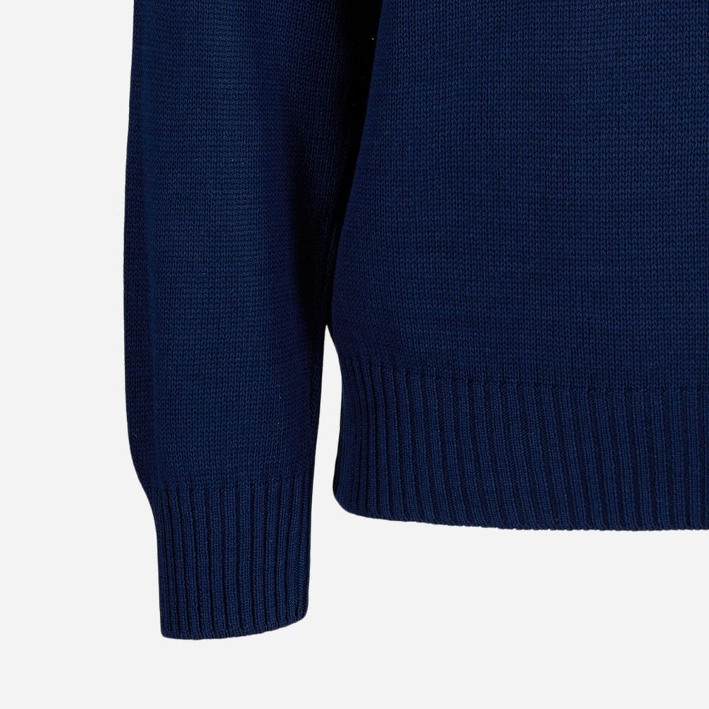 Crew Neck Sweater Cotton - Blue