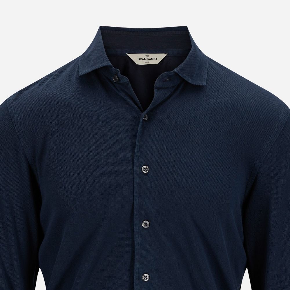 Shirt Pique Cotton - Navy