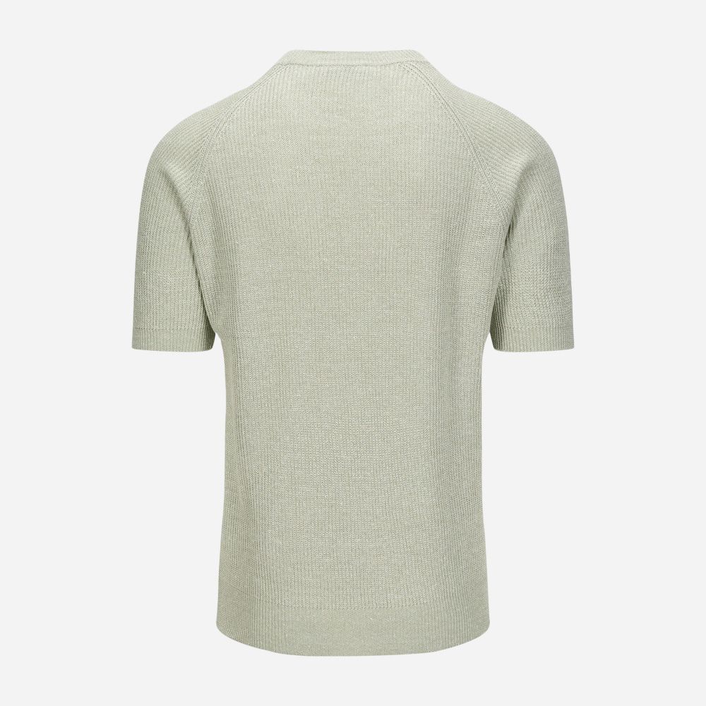 Short Sleeve Rib Sweater - Ligth Green