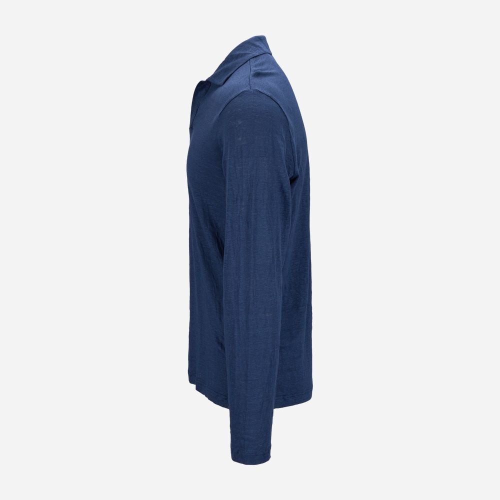 Long Sleeve Linen Piquet - Blue