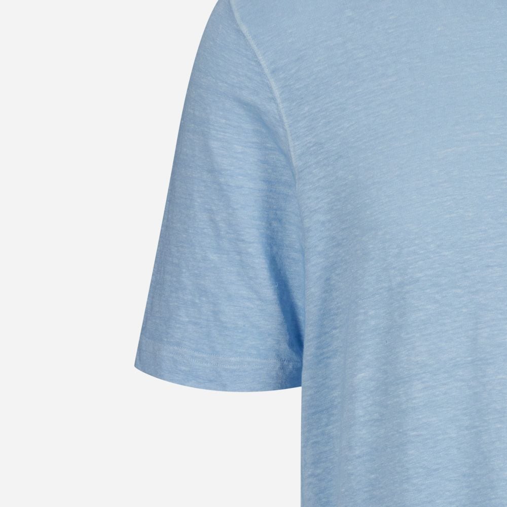 Crew Neck T-Shirt Linen-Elastan - Ligth Blue