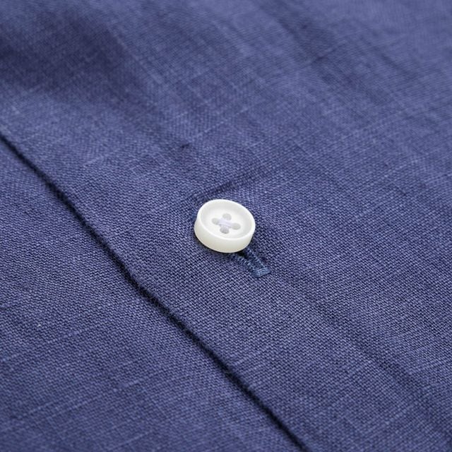 Regular Linen Shirt - Navy