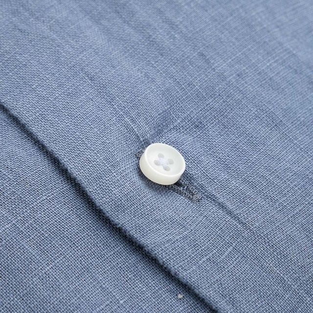 Regular Linen Shirt - Medium Blue