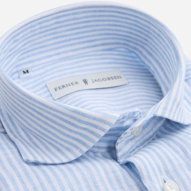 Slim Linen Shirt - Stripes Blue-White