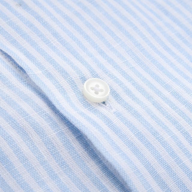 Slim Linen Shirt - Stripes Blue-White
