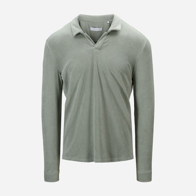 Riviera Terry Polo Long Sleeve - Mint Green