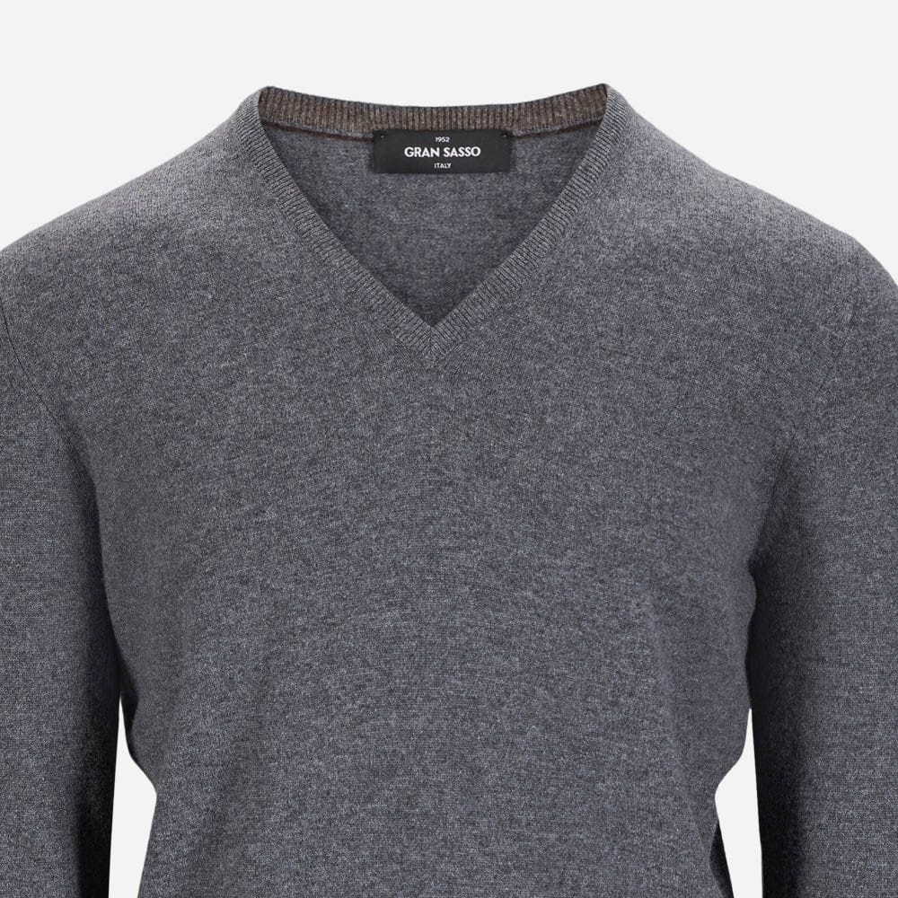 V-Neck Cashmere - Grey